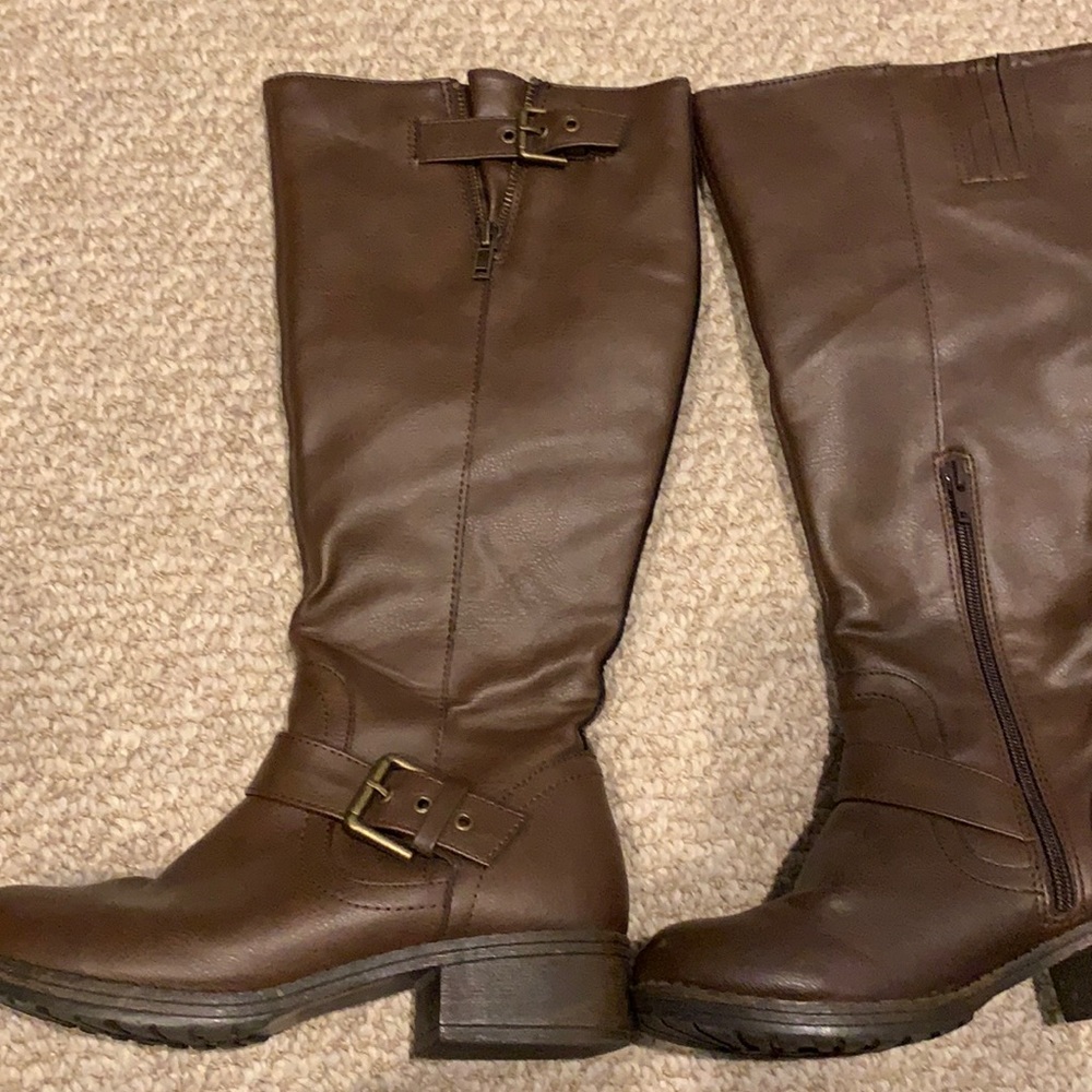 Brown tall boots